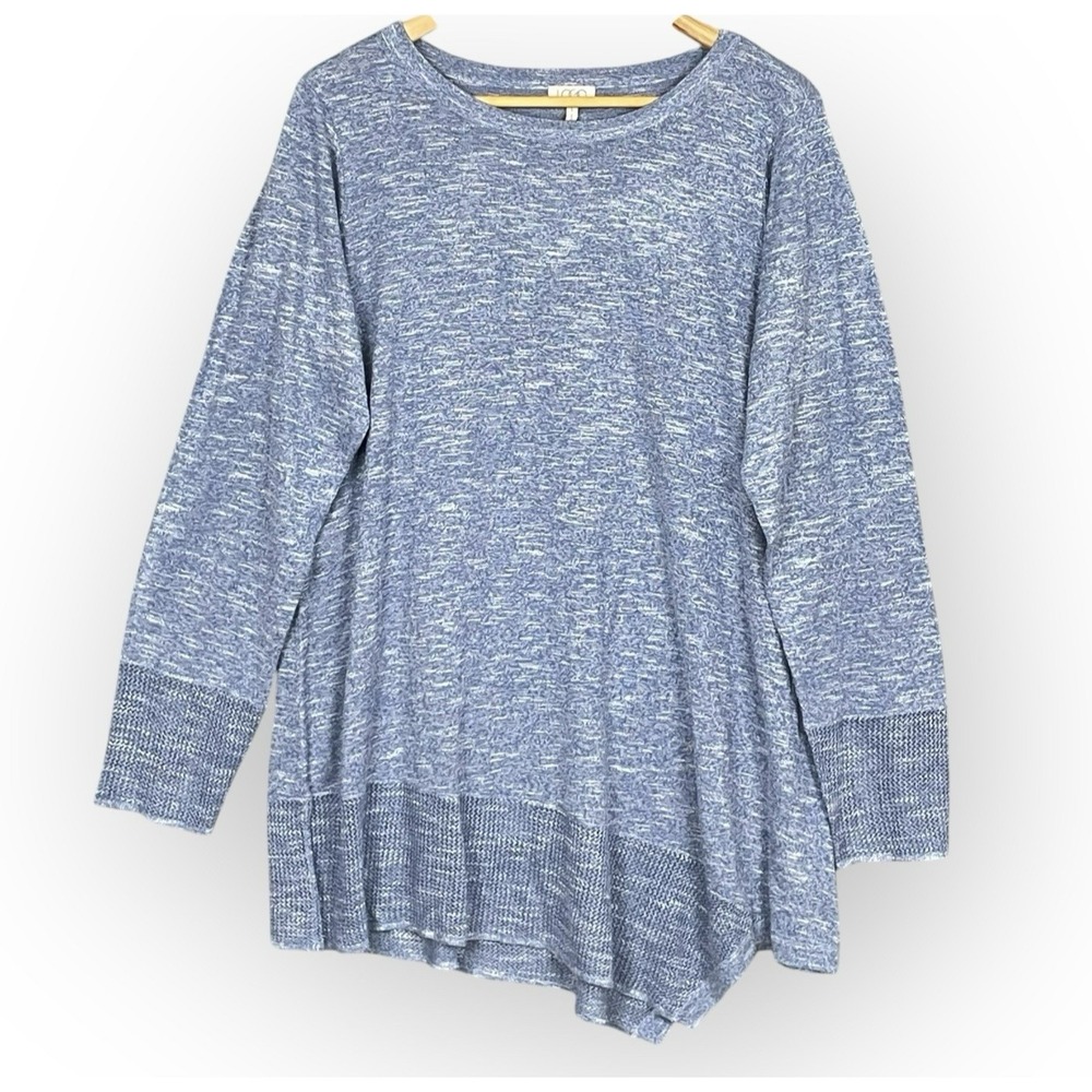LOGO Lori Goldstein Womens Lagenlook Asymmetric Tunic Top Size L Coastal Chic